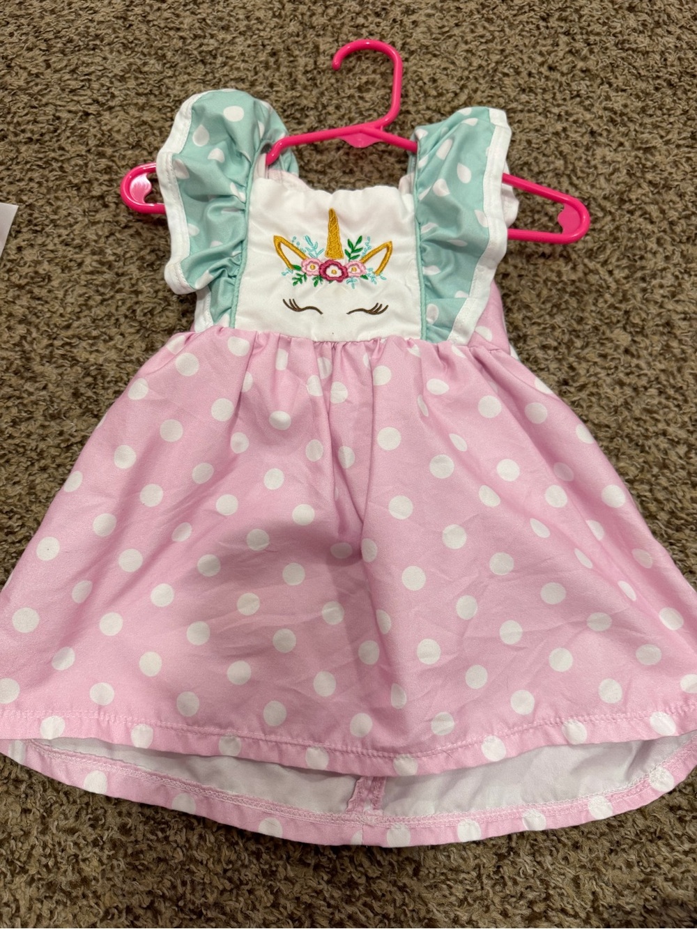 Unicorn Pink and White Polka Dot Dress